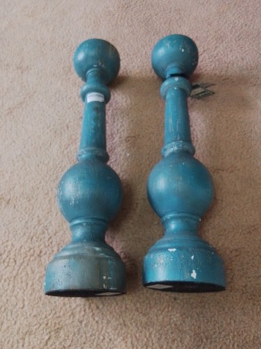 Pair large 50cm - of, turned