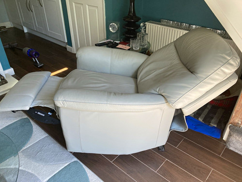 Recliner grey leather corner - leather,