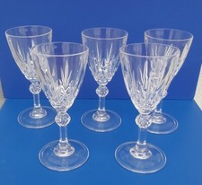 Vintage Clear Glass Crystal Sherry Port Glasses Decorative Goblet x 5