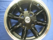    MGB  ALLOY WHEELS  BLACK WITH  POLISHED RIM.     SET OF FOUR   5.5 X 15