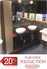 MESTELLA BATHROOM DOUBLE BASIN SET INC TALLBOY AND SHELVES