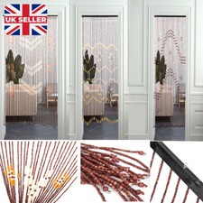Bamboo Hanging Beaded Curtains Fly Screen Door Rooms Divider Net Curtain Panels