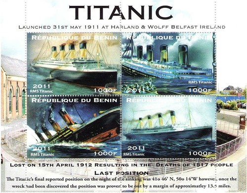 Titanic 2011 mnh stamp sheet - titanic,