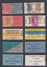 TEN Train Tickets IOM Isle of Man Railway / Steam Packet Rail Mixed Stations