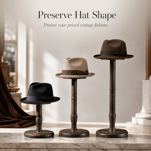 Wooden hat display - wooden, with
