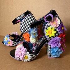 Irregular Choice Pretty Petal Fabric/PU Black Multi - Mixed Sizes