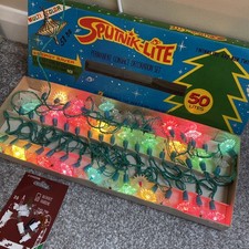 Vintage Rare Christmas Tree Sputnik Lite lights Boxed 