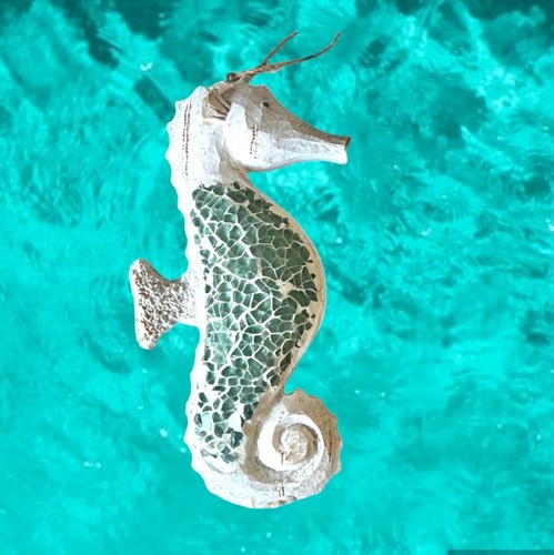 Seahorse ornament ceramic - ornament,
