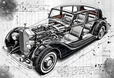Rolls Royce Phantom 1939   Cutaway Poster Print