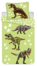 Dinosaur Bedding Toddler / Cot Bed T Rex triceratops Duvet Cover & Pillow Green
