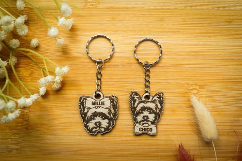 Personalised yorkie keyring - personalised,