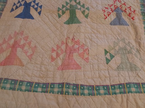 Antique quilt 39x36 hand - quilt,
