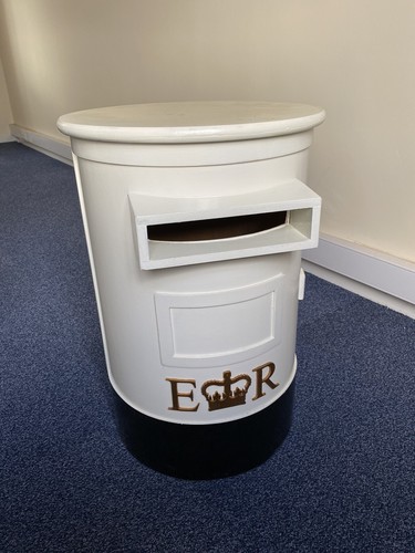 Ivory wooden post box - ivory, handmade
