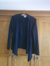 Monsoon Black Partially Ribbed Waterfall Cardigan UK 12