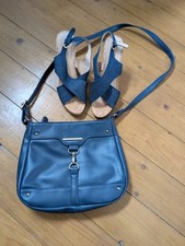 Matalan - Navy Shoulder Handbag & Flore Denim  Wedge Sandal's Size 6 