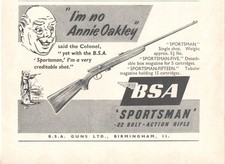 BSA of BIRMINGHAM  .22 SPORTSMAN RIFLE :  Original Vintage 1954 Advert POST FREE