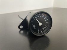 Motorcycle 60mm Tachometer Rev Counter Cable Type 1:1.7 Black Body And Face