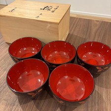 Japanese Lacquer Bowl Aizu Set
