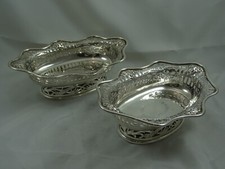 S. GARRARD pair, sterling silver BON BON / SWEET DISHES,  1934, 456gm