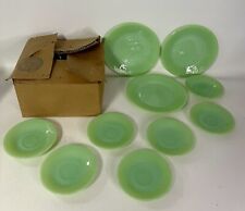 7 Vintage Fire King JADEITE Green 5.75” Diameter Salad Plates & 3 Dinner Plates