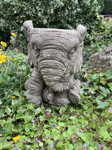 Stone garden elephant - garden,