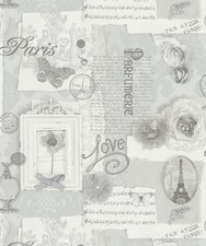 Arthouse Felicity Paris Inspired Grey Silver Wallpaper Textured Metallic 665401