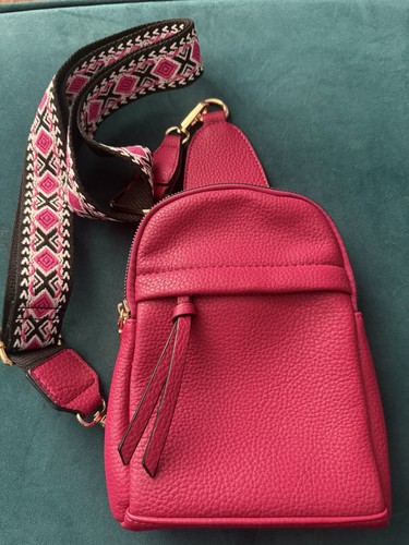 Hot pink faux leather - faux,