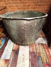 Antique  Extra Large  Riveted Copper Cauldron
