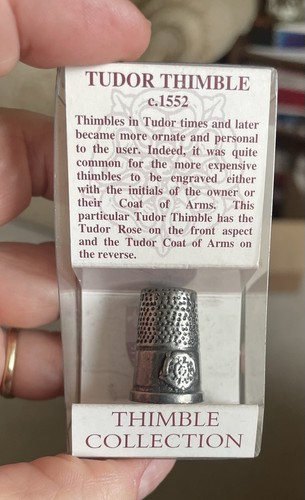Silver metal tudor thimble - metal,