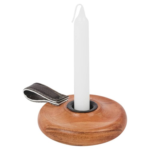 Wooden candle holder with - wooden,