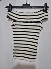 Zara Womens Striped Ribbed