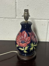 Gorgeous Moorcroft Anemone Pattern Large Ceramic Lamp Base - PAT Tested