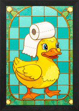 Duck with Toilet Paper Hat
