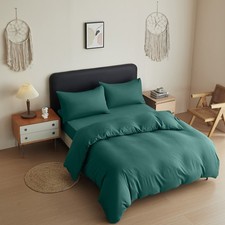 Duvet Set 4 Piece Bedding with Fitted Sheet Pillowcases Soft Brushed Microfibre