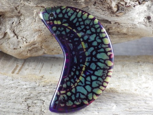 Crescent moon gemstone pendant - moon,