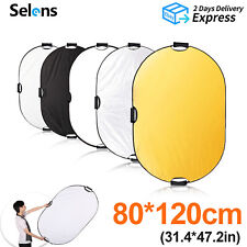 5in1 80*120cm Light Reflector Oval Panel Photography Collapsible Diffuser Handle