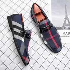 Mens Dress Shoes Plaid Leather