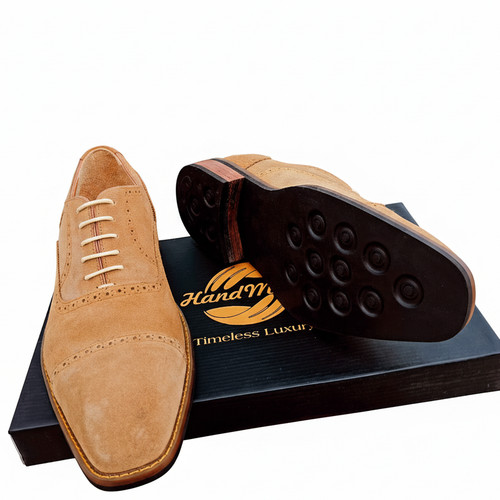Men camel suede - suede, oxford
