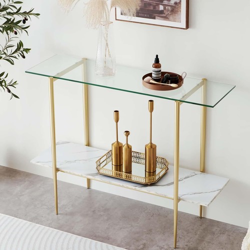 Glass console table - console, living