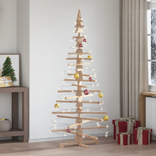 Wooden christmas tree natural - wooden,
