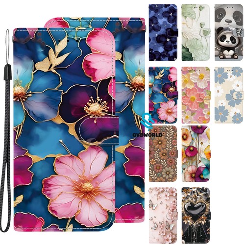 Patterned leather wallet case - patterned,