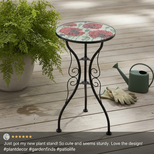 Garden mosaic table - mosaic, poppies