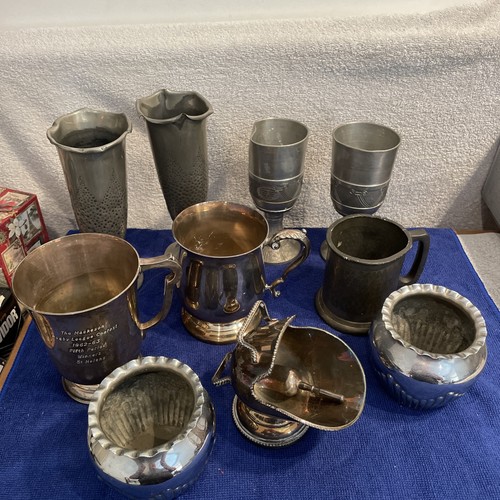 Vintage pewter silver plated - pewter, &