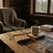 Hand crafted Scottish driftwood drinks Coasters Set Of four