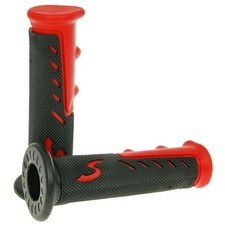 Rubber grips grips set red for twist throttle on scooters, mopeds and motorcycles set