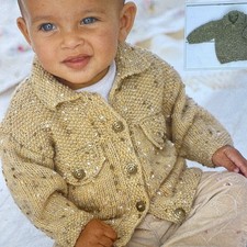 Sirdar 1562 Snuggly Tiny Tots D/K Knitted Cardigan Jacket Pattern 16-26”