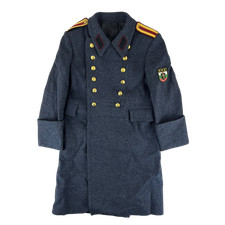 Bulgarian Army Greatcoat Grey Wool Vintage 80s Officers Cold War Communist Small