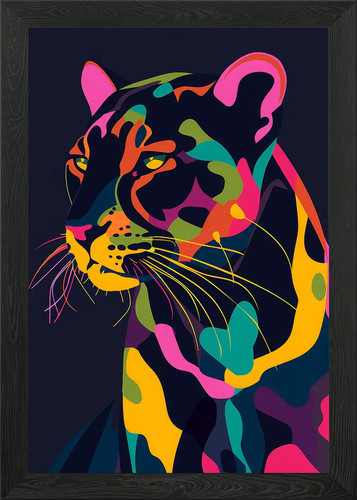 Black panther abstract pop - black,