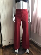 Primark Red High Waisted Slant Front Trousers Size 8