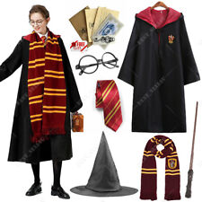 Set of 6 Gryffindor Harry Potter Costume Robe Cloak Magic Wand Glasses Hat Scarf
